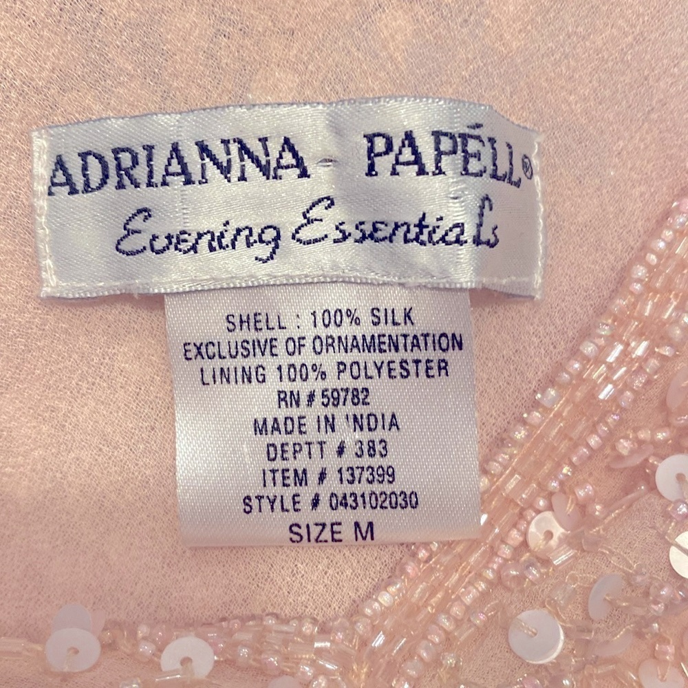 90’s Vintage Adrianna Papell Beaded Sequin top V-neck Flutter Sleeve Size Medium - Picture 9 of 10